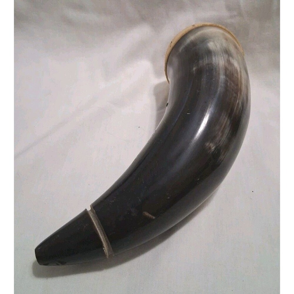 Powder Horn Wood Base - Muzzleloading, Reenactment, Hunting Cabin Decor